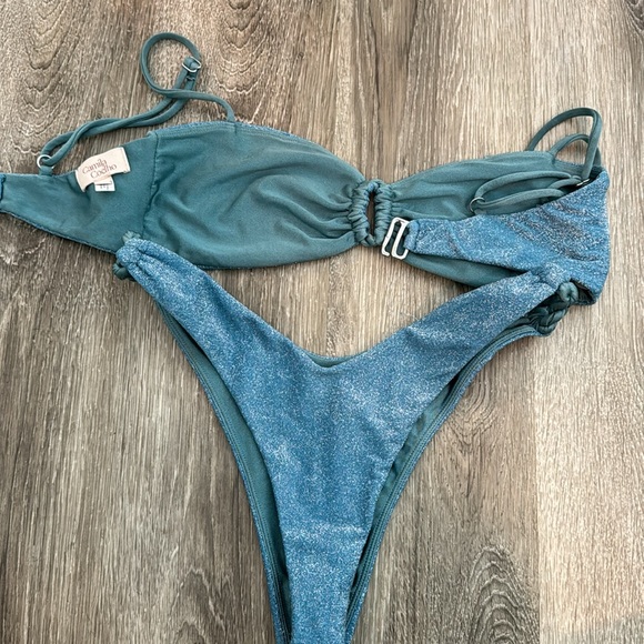 Camilla Coelho swim shiny blue bikini - Picture 3 of 3